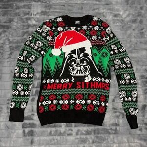 Star Wars Darth Vader Merry Sithmas Ugly Christmas Sweater Black Green Mens S